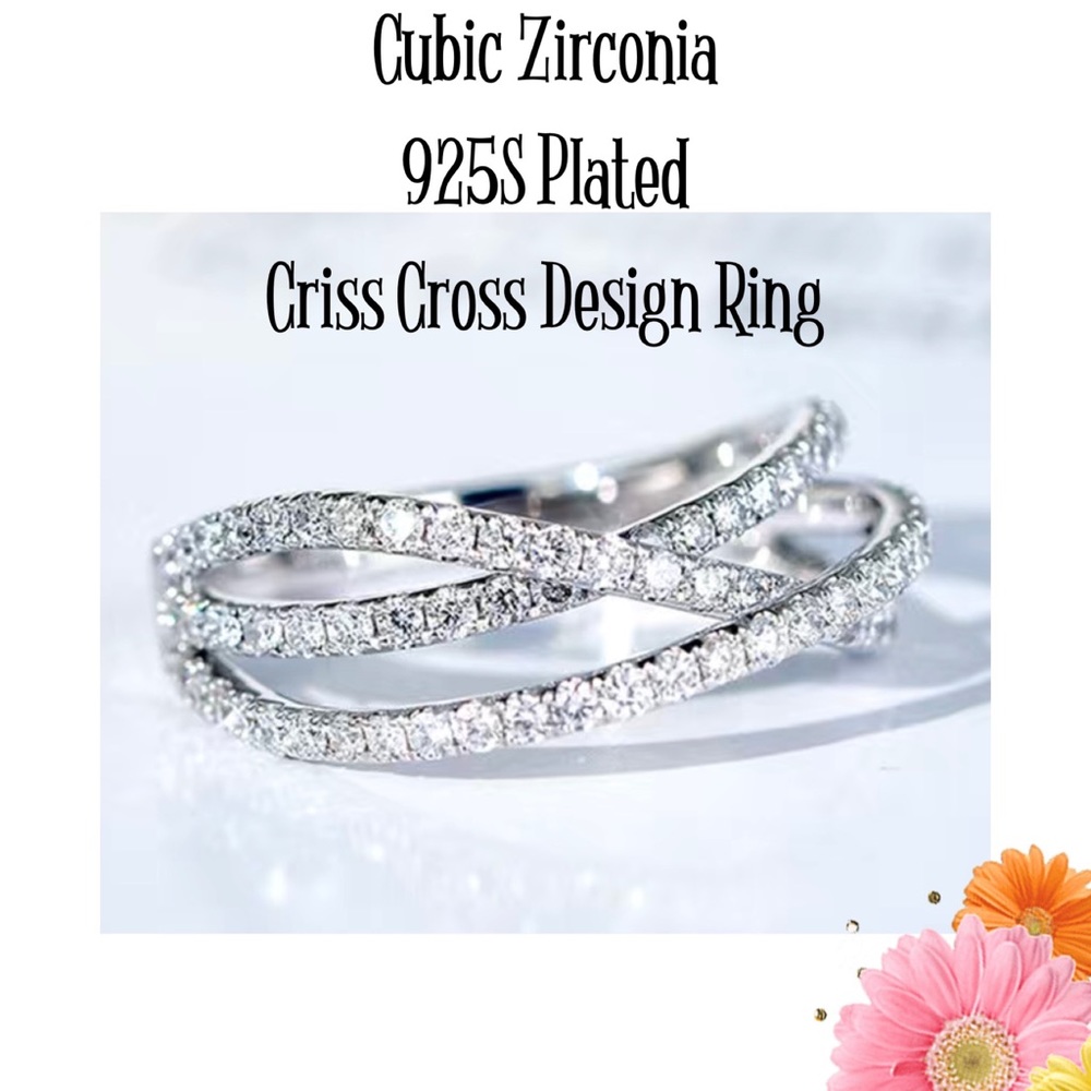 🌸925S Plated CZ Wrap Ring - Picture 2 of 5